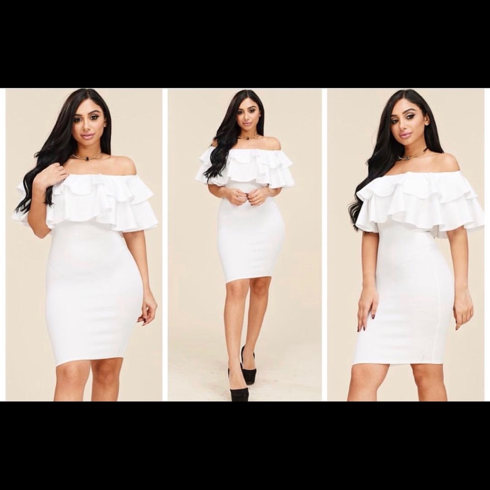 White ruffled dress